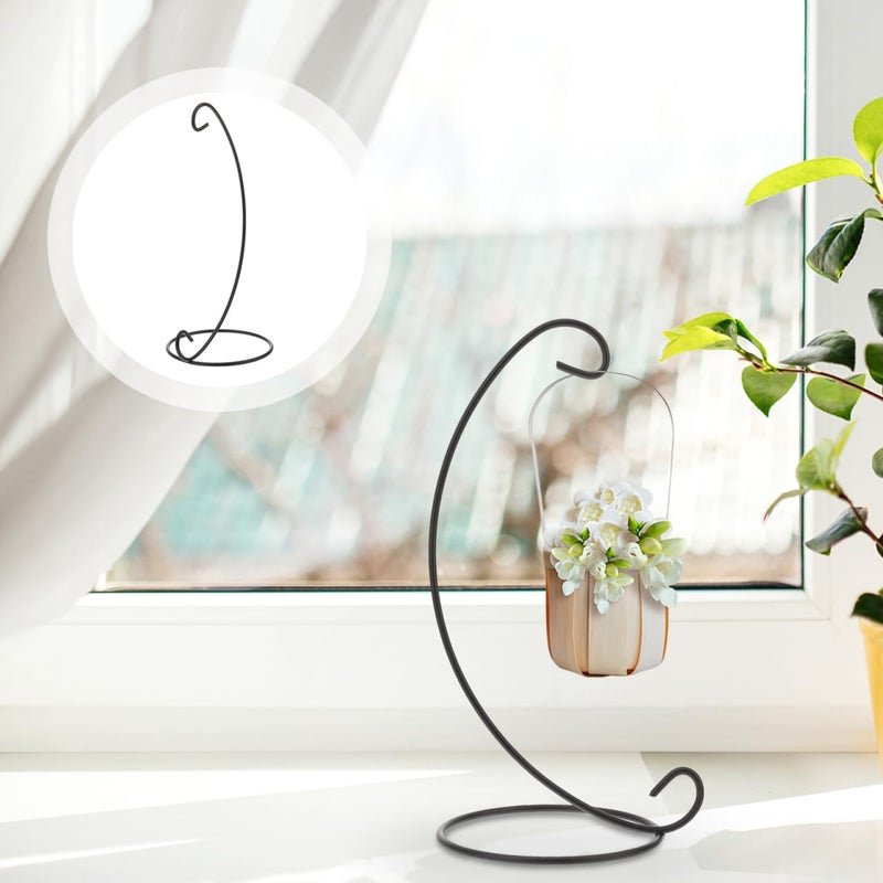 VORCOOL Spiral Ornament Display Stand Iron Hanging Stand Rack Holder for Hanging Glass Globe Air Plant Terrarium Witch Ball Christmas Ornament and Home Wedding Decoration (Black, 23X10X10CM) - Image 5